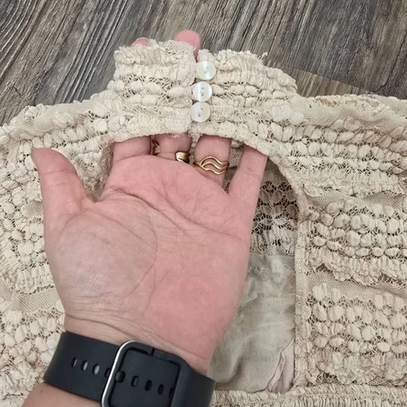 Free People Women's Angelina Bodysuit Size Large Beige - Picture 9 of 11